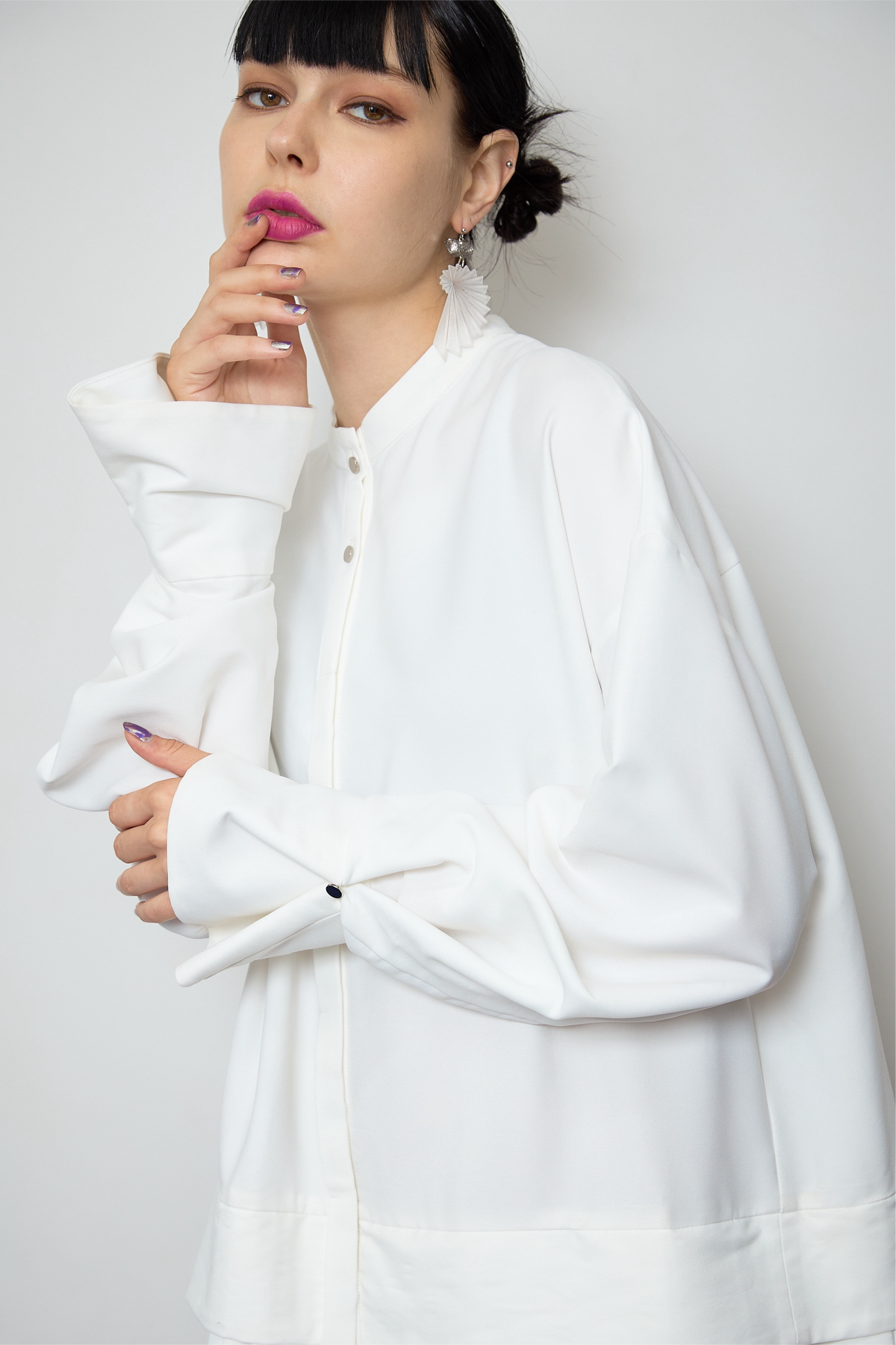 2way sleeve pleated one piece