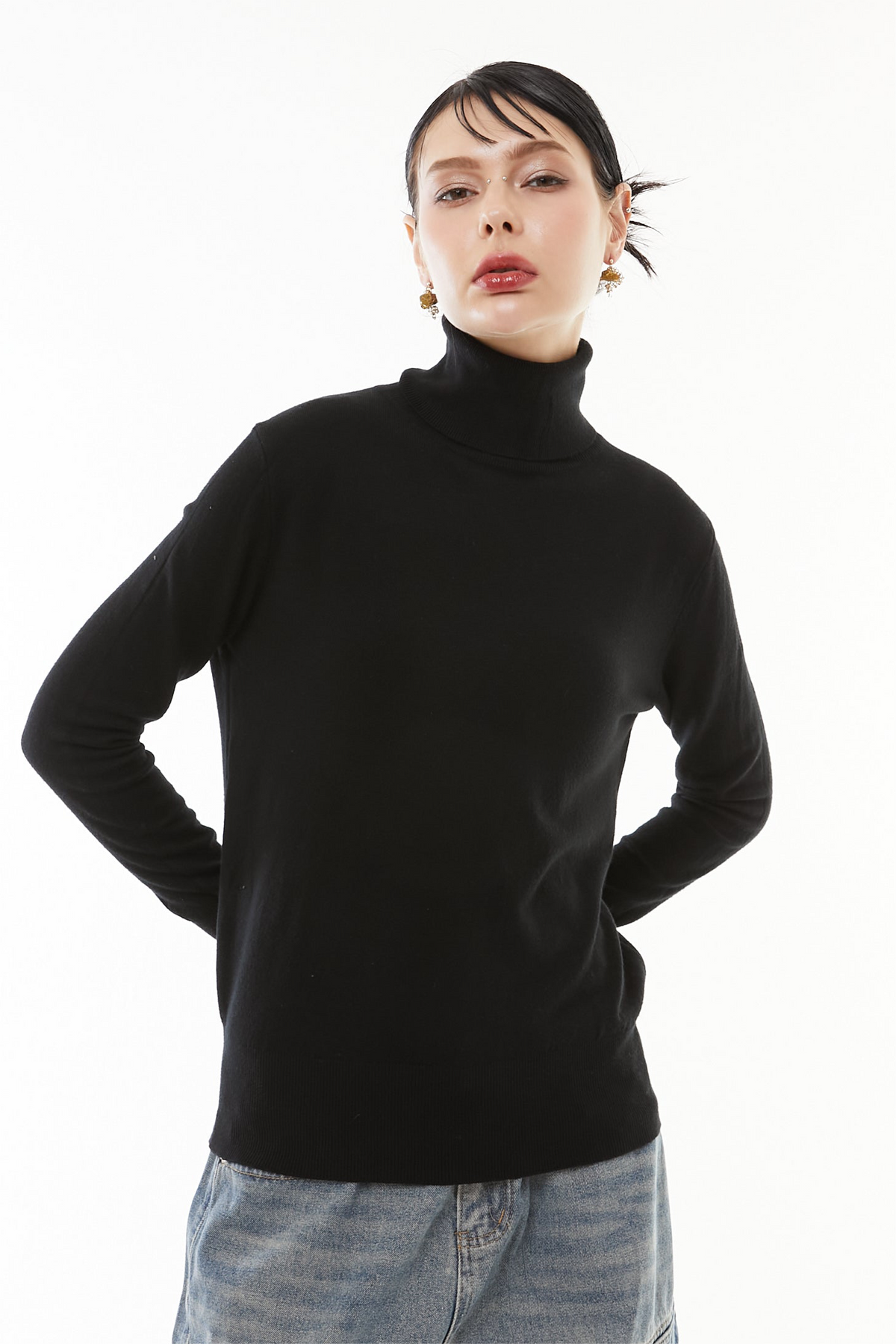 Cashmere wool turtle knit