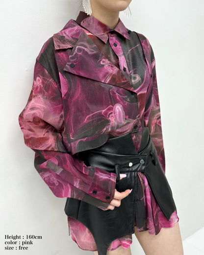 Marble paint big shirt