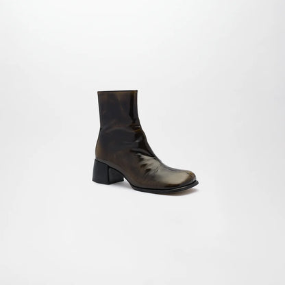 ADELA LETHER BOOTS【Gloss Brown】