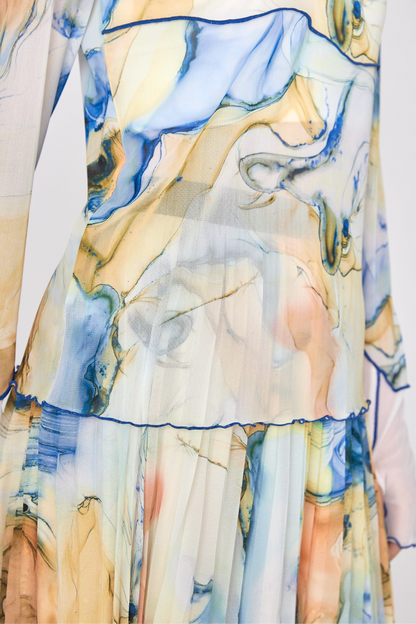 Marble paint mellow crew tops