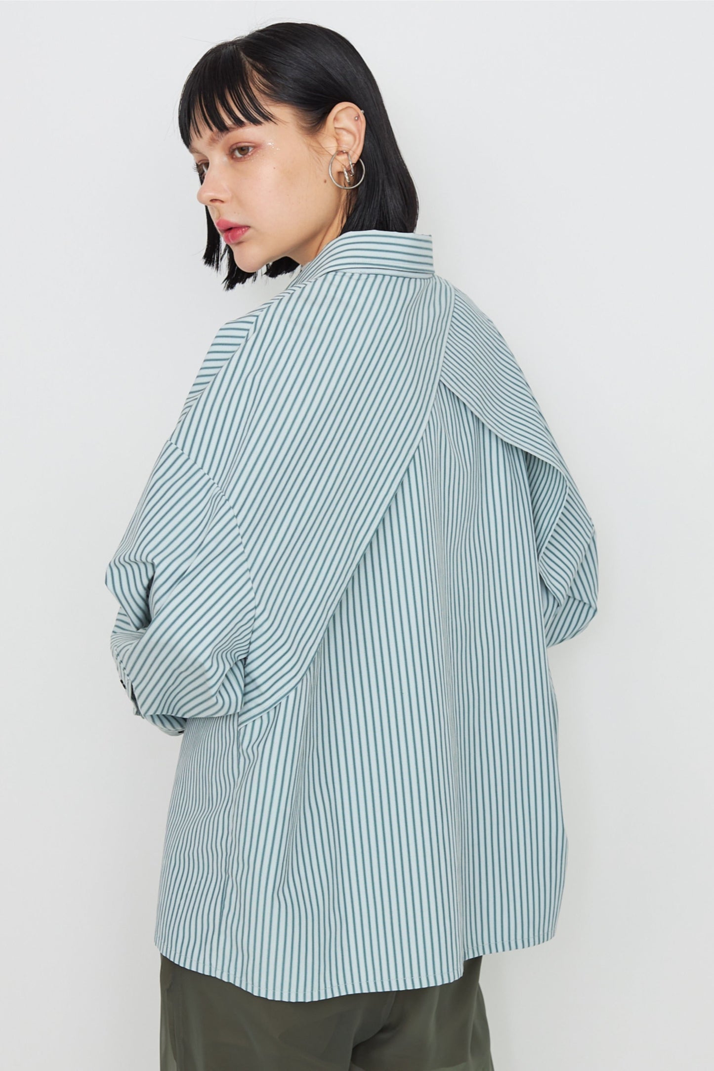 【SAMPLE SALE】Dobby stripe wide cuff shirt