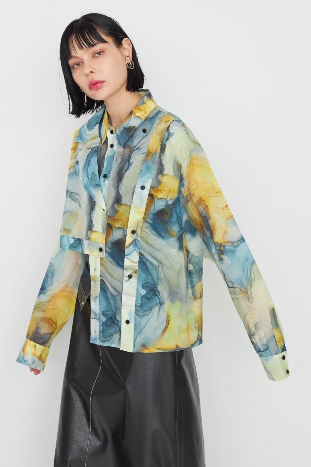 【SAMPLE SALE】Marble paint design shirt