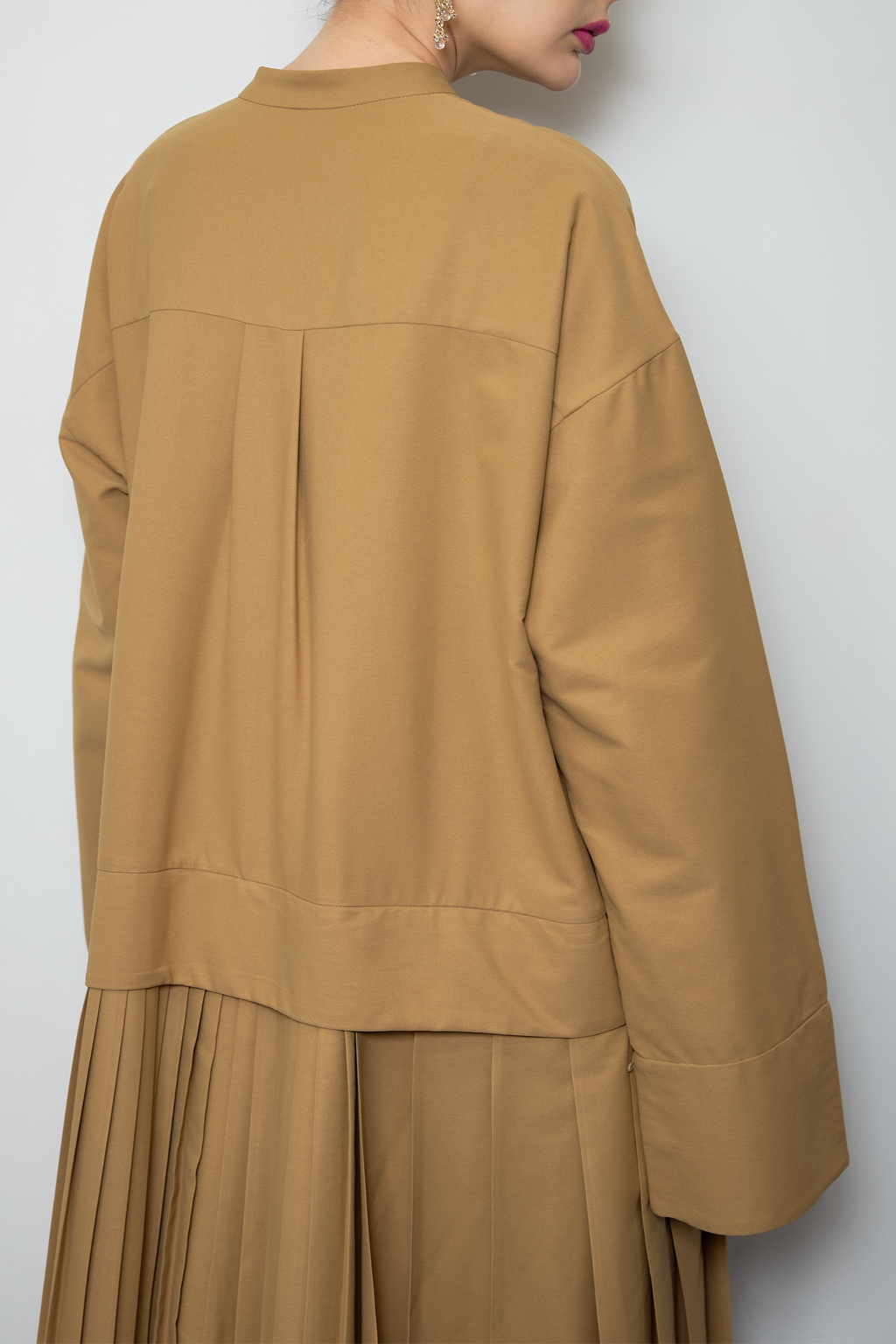 2way sleeve pleated one piece