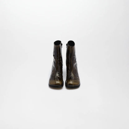 ADELA LETHER BOOTS【Gloss Brown】