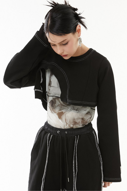 Asymmetric short hem tops