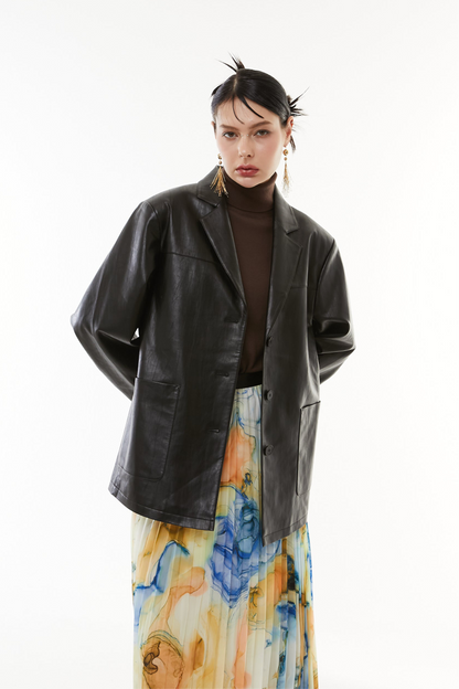 【10月】Soft faux leather jacket