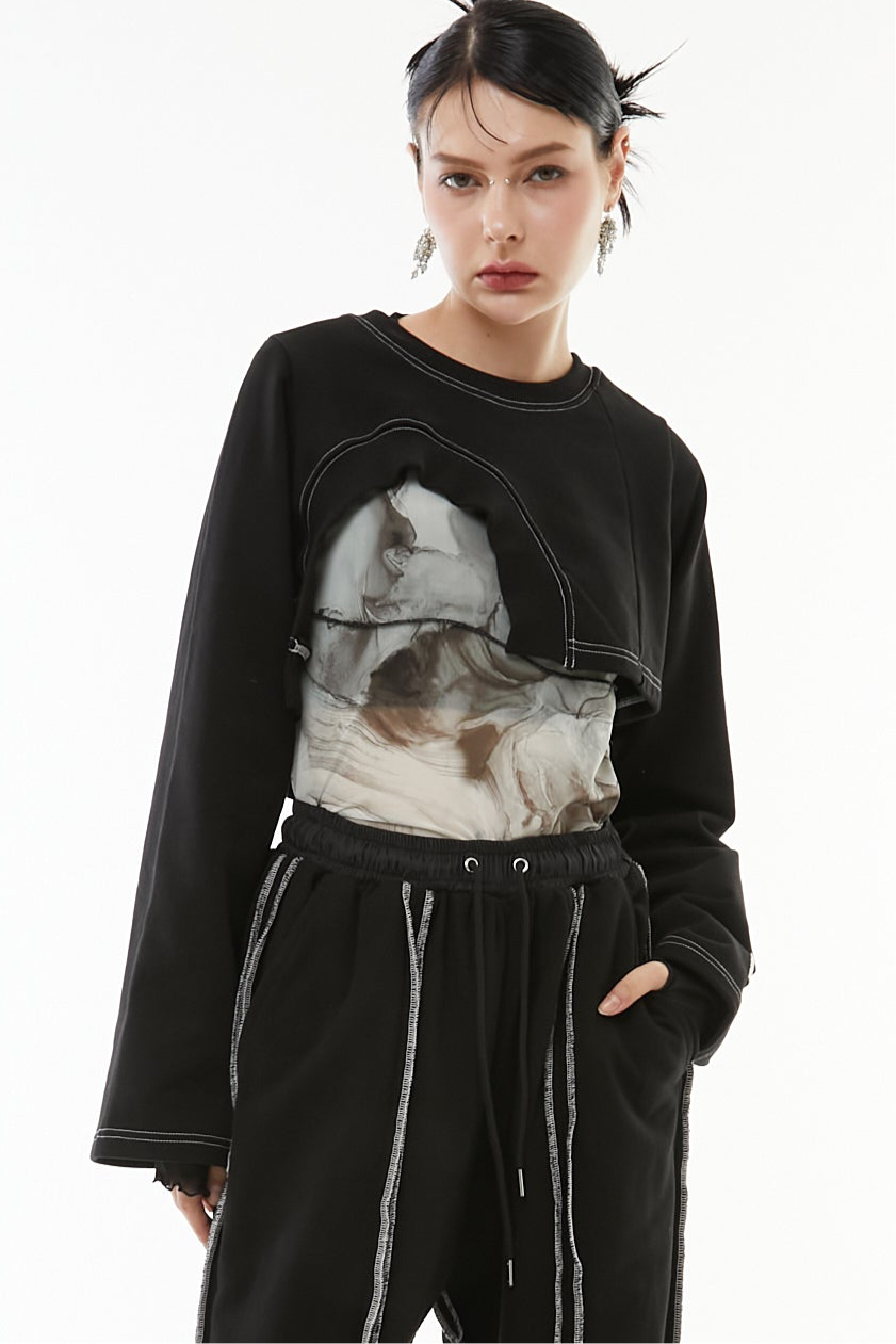 Asymmetric short hem tops