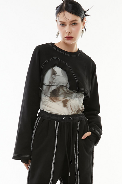 Asymmetric short hem tops