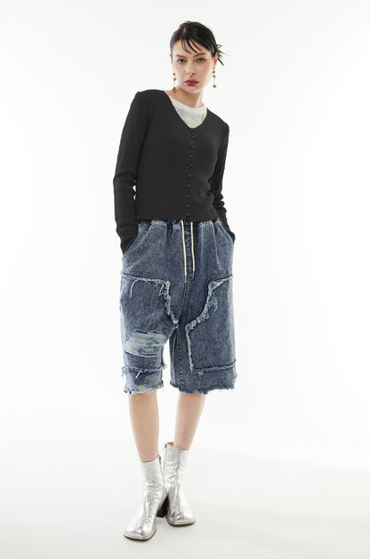 Sharp line knit cardigan