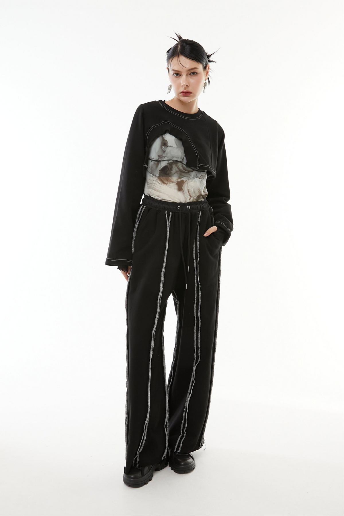 Heavyweight color stitch pants