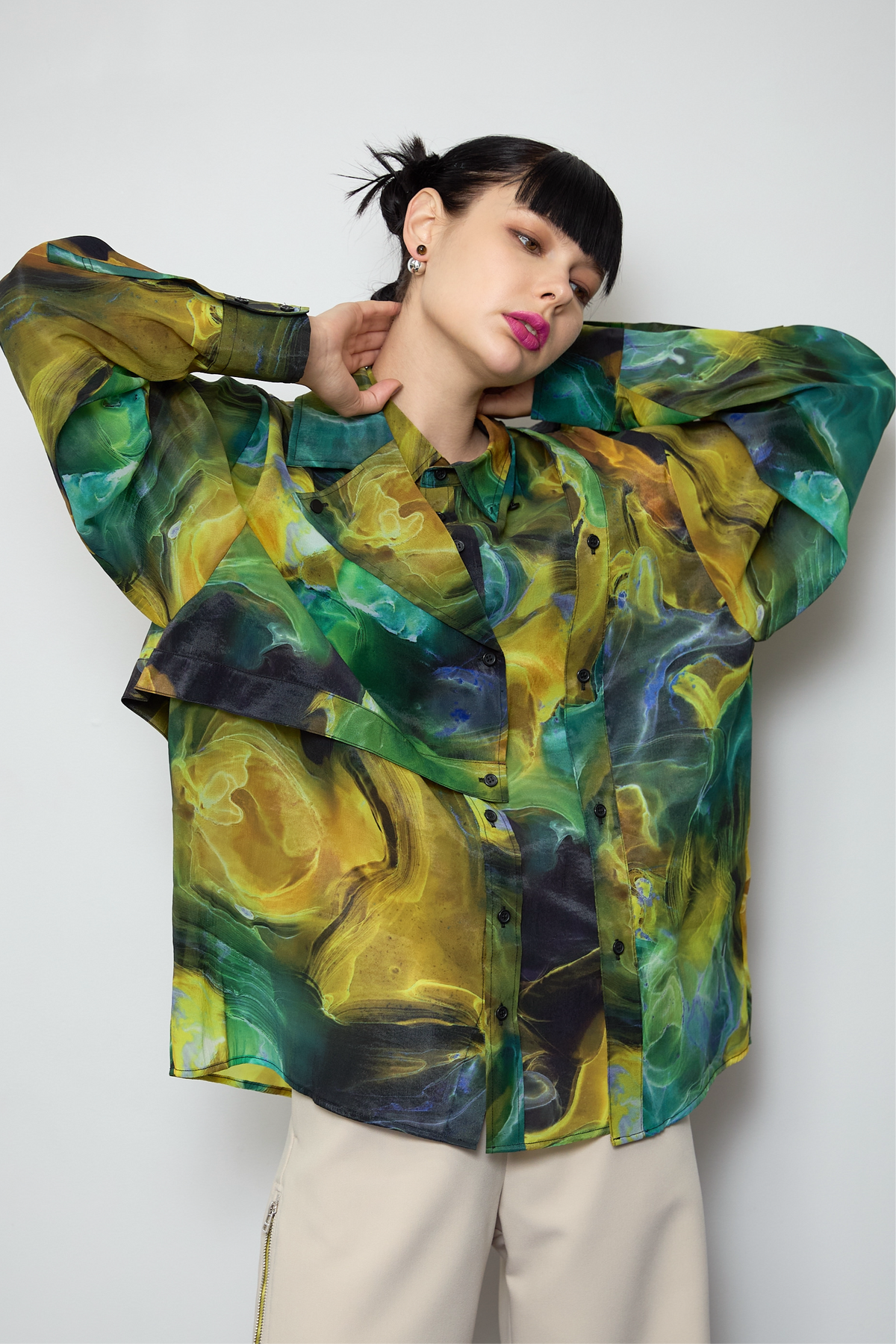 Marble paint big shirt