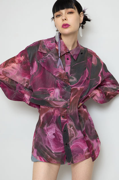 Marble paint big shirt