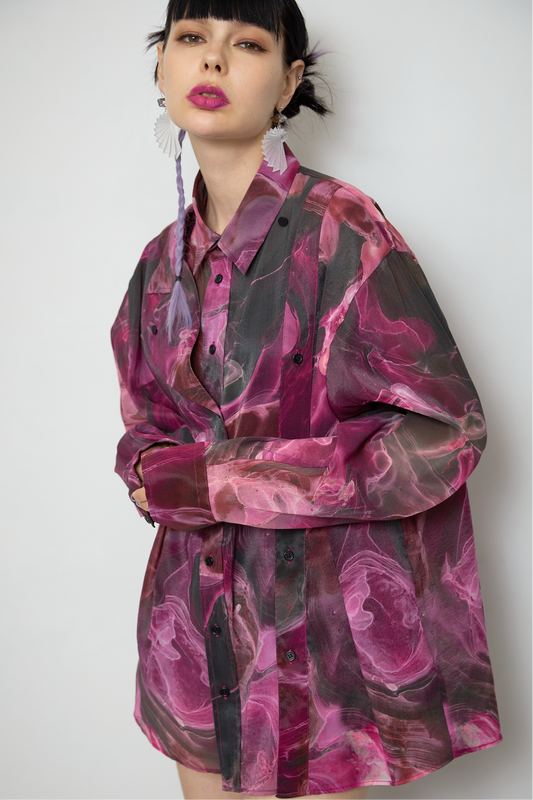 【残1枚】Marble paint big shirt