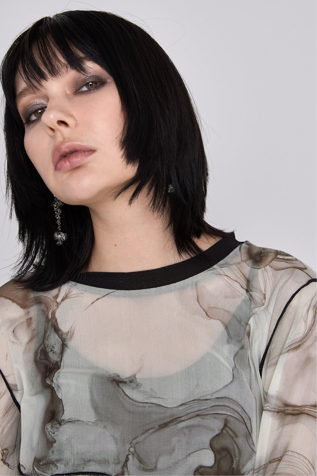 Marble paint mellow crew tops