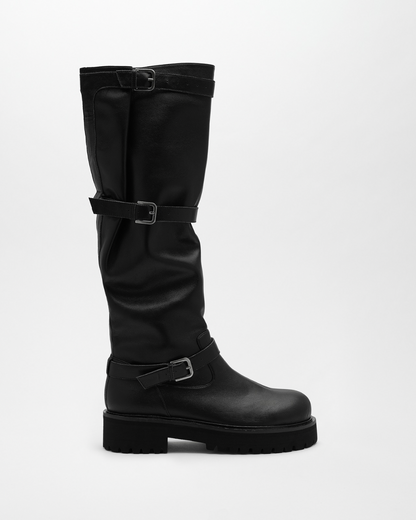 GRACIEUX LETHER BOOTS【Black】