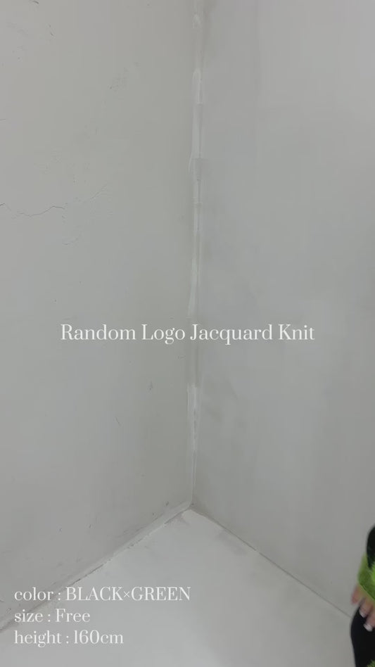 Random logo jacquard knit