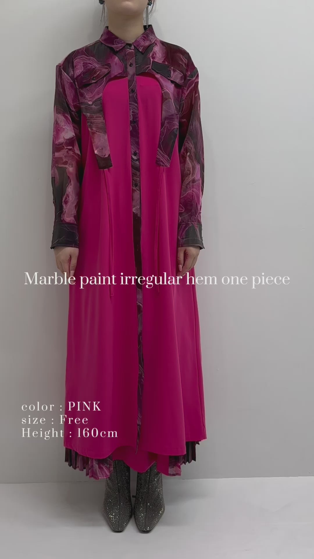Marble paint irregular hem one piece – CASANE ONLINE STORE