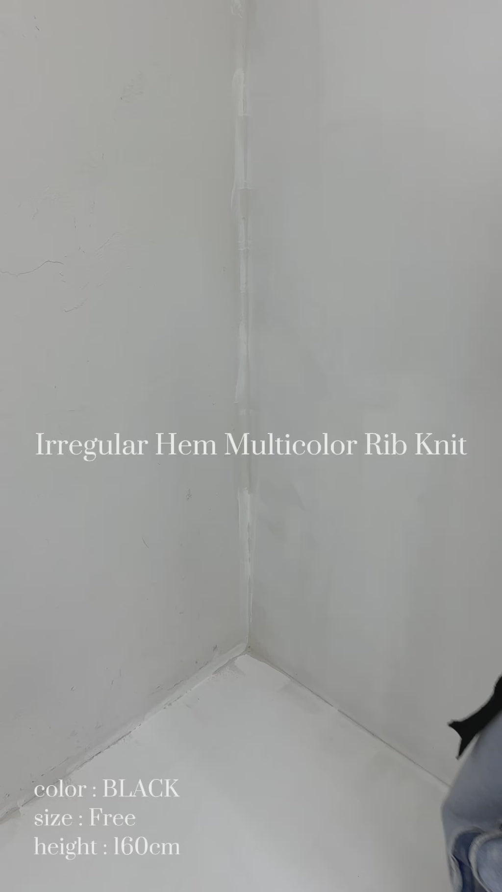 Irregular hem multicolor rib knit