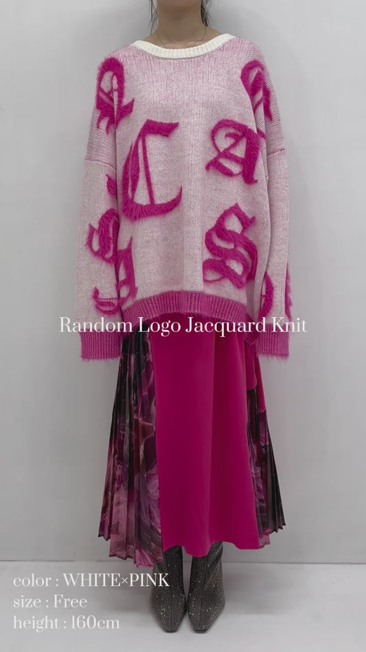 Random logo jacquard knit