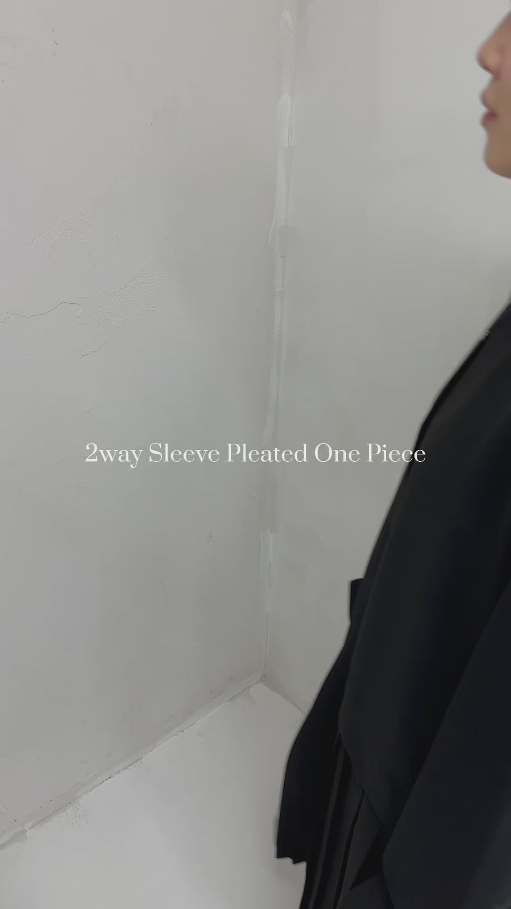 2way sleeve pleated one piece