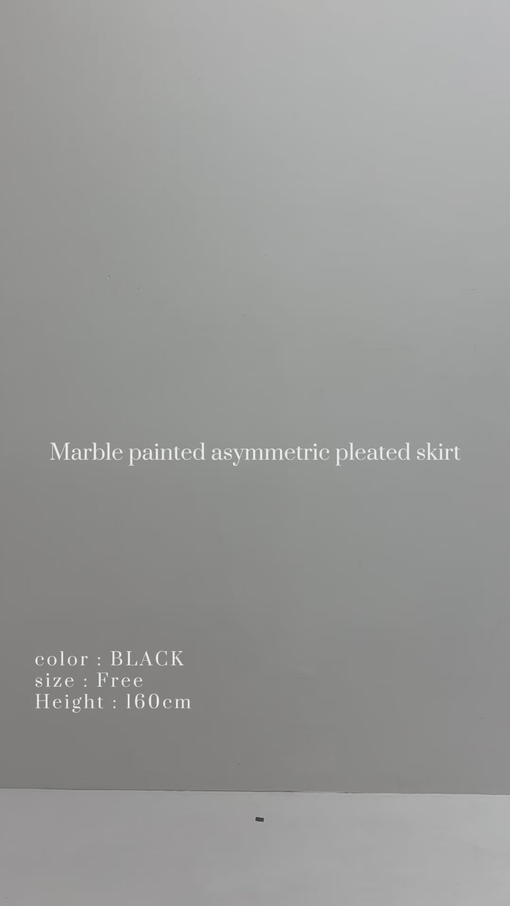 Marble Paint Asymmetry Pleated Skirt