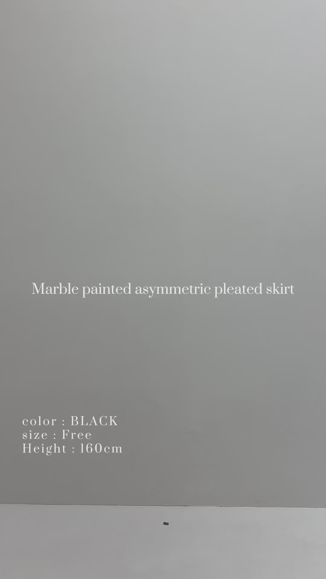 Marble Paint Asymmetry Pleated Skirt